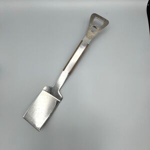 Vtg Vernco BBQ Grill Spatula Serrated Edge Bottle Opener Wood Handle Stainless